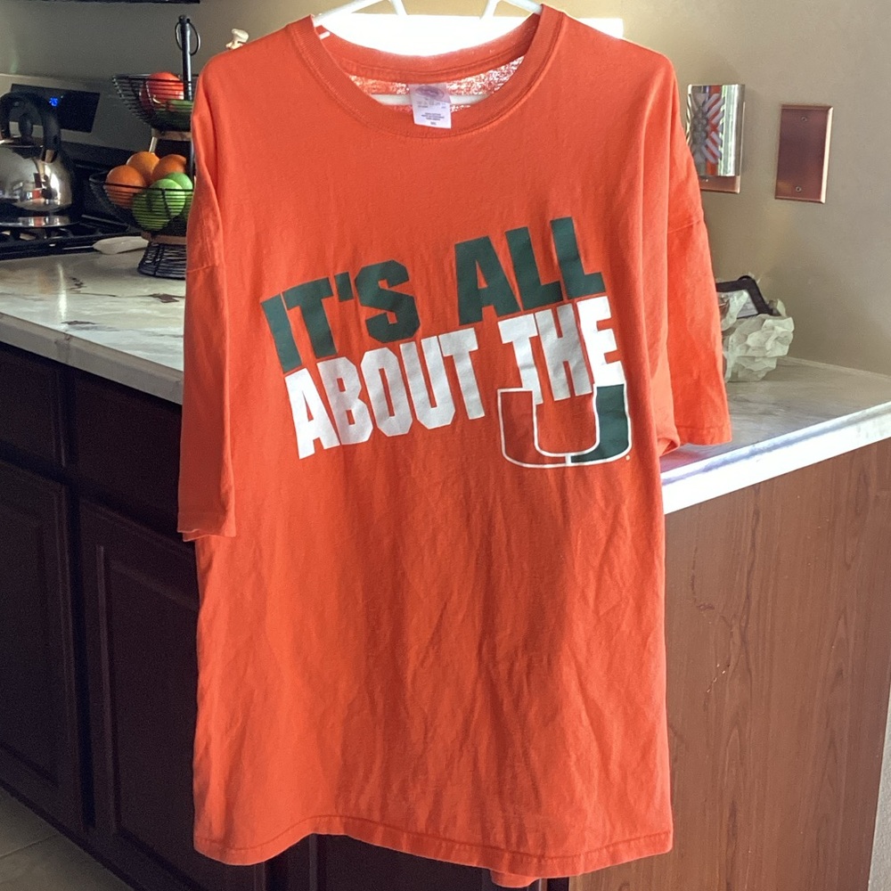 Agenda Vibrant Orange Miami Hurricanes Tee Shirt Size 3X
